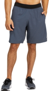 MEN'S 9IN ASICS MIXER SHORT, Carrier Grey Heather Print/Performance Black, Shorts