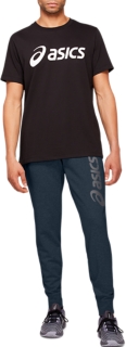 Men's ASICS BIG LOGO SWEAT PANT  Rain Forest/Performance Black