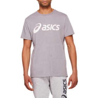 Men's ASICS BIG LOGO | Mid Grey Heather/Dark Grey | Short Sleeve Tops ASICS Outlet