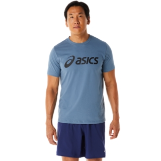 handig Bot rechter Men's ASICS BIG LOGO TEE | Steel Blue/Performance Black | Shirts Met Korte  Mouwen | ASICS