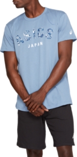 asics t shirt junior bleu