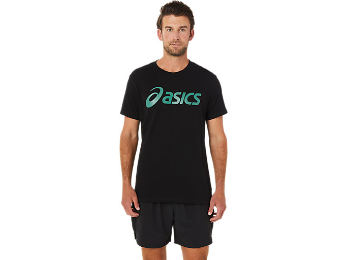 Image 1 of 4 of Men's Performance Black/Edible Moss SPORT LOGO TEE Men's Sports Short Sleeve Shirts