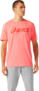 TRIBLEND TRAINING SHORT SLEEVED TOP Men Diva Pink Heather Mens Short Sleeved Tops ASICS Australia