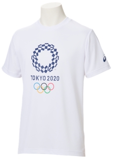 Tシャツ 東京オリンピックエンブレム ホワイト メンズ Tシャツ ポロシャツ Asics