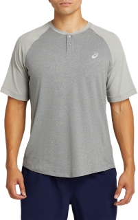 MEN'S PERFORMANCE SHORT SLEEVE HENLEY | Mid Grey Heather/Sr