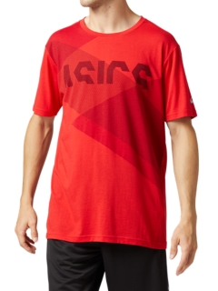 red and white graphic tee mens