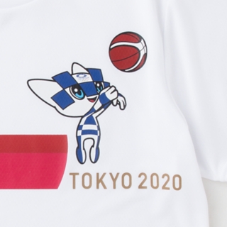 Tシャツ 東京オリンピックマスコット ホワイト バスケットボール メンズ Tシャツ ポロシャツ Asics