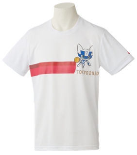 Tシャツ 東京オリンピックマスコット ホワイト ハンドボール メンズ Tシャツ ポロシャツ Asics