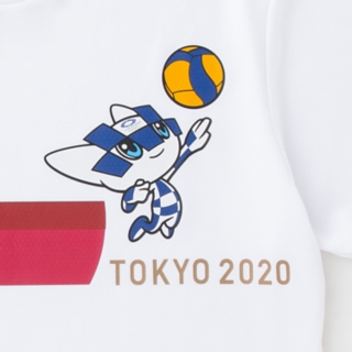 Tシャツ 東京オリンピックマスコット ホワイト バレーボール メンズ Tシャツ ポロシャツ Asics