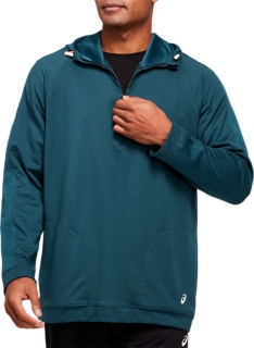 MEN S THERMOPOLIS FLEECE 1 2 ZIP HOODIE Magnetic Blue Hoodies Sweatshirts ASICS