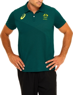 Unisex REPLICA MEDIA POLO | 80 Au Green | Tokyo 2020 Olympics Clothing |  ASICS Australia