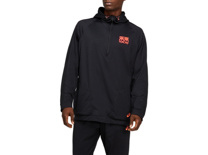 MEN S FUTURE TOKYO THERMOPOLIS 1 2 ZIP HOODIE Performance Black Flash Coral Hoodies Sweatshirts ASICS