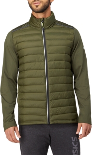 asics men's weather resistant quilted duck down jacket