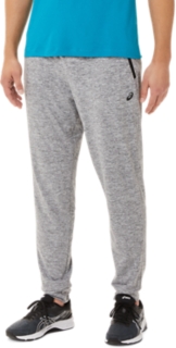 Fleece Short Men's Sweatpants - Relaxed Fit - Black Navy and Heathered