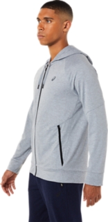 Sweatshirt com capuz ASICS Logo Full Zip cinzento - 1201A826.101