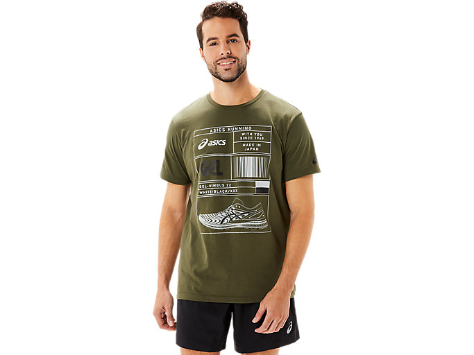 Image 1 of 6 of Men's Olive Canvas/Mid Grey SHOE TEE 1 Men's Sports Short Sleeve Shirts