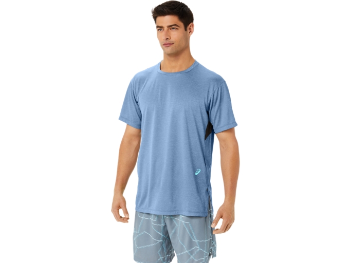 MEN'S GEL-COOL PRINT SHORT SLEEVE TOP | Grand Shark Heather | T 