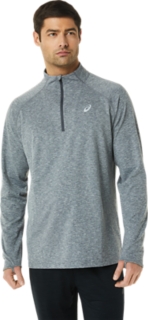 MEN'S TRAIN SANA 1/2 ZIP | Dark Grey Heather | T-Shirts & Tops | ASICS