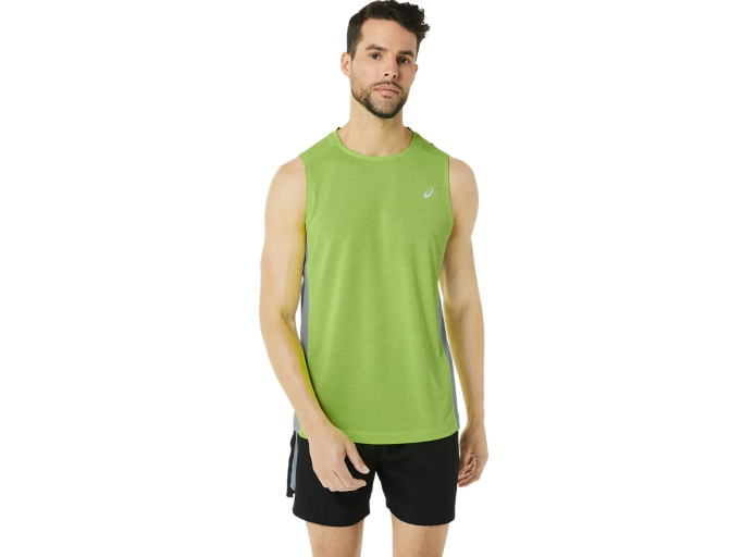 Men's SPORT RUN TOP, Lime Zest, Manga Curta T-Shirt