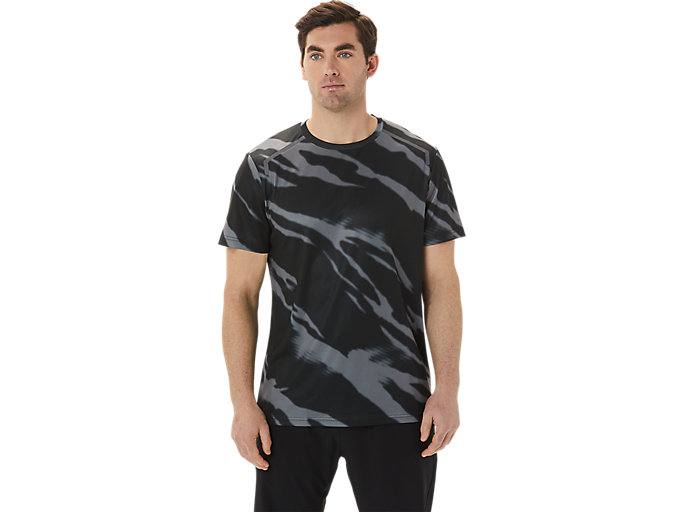 Image 1 of 6 of MEN'S SEASONAL ALL OVER PRINT SHORT SLEEVE TOP color Performance Black/Graphite Grey