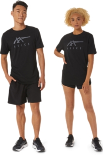 UNISEX LOGO PRINT SHORT SLEEVE TOP, Performance Black, Unisex Short  Sleeve Shirts