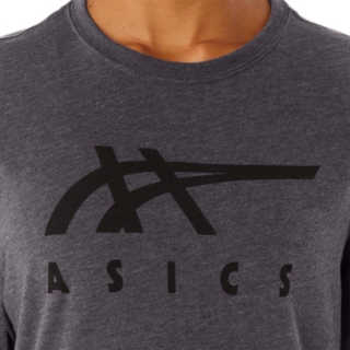 UNISEX ASICS STRIPE SHORT SLEEVE TEE | Dark Grey Heather | Unisex