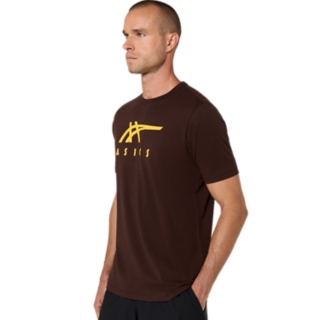 ASICS STRIPE SHORT SLEEVE TEE, Coffee 3