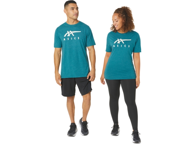 UNISEX ASICS STRIPE SHORT SLEEVE TEE | Velvet Pine Heather | Unisex Short  Sleeve Shirts | ASICS