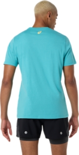 ASICS STRIPE SHORT SLEEVE TEE, Techno Cyan 2