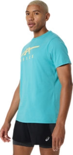 ASICS STRIPE SHORT SLEEVE TEE, Techno Cyan 3