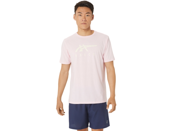 UNISEX ASICS STRIPE SHORT SLEEVE TEE | Pink Salt | Unisex Short Sleeve  Shirts | ASICS