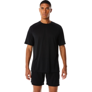 Mens Actibreeze Jacquard Short Sleeved Top Performance Black Short