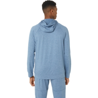 MEN S TECH FZ HOODIE 2.0 Steel Blue Spacedye Hoodies Sweatshirts ASICS