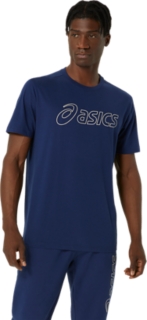 ASICS LOGO SS TEE Men Blue Expanse Birch Herren Oberteile mit kurzen Armeln ASICS DE