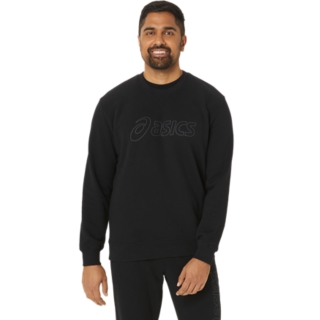 Men s ASICS SWEATSHIRT Performance Black Graphite Grey Long