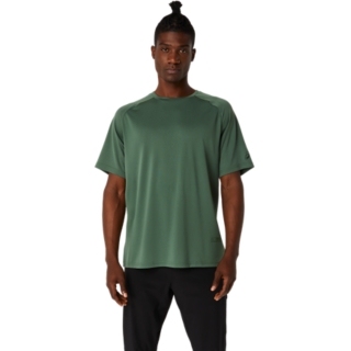 | & KNIT Serpentine SHORT TOP | Green | Tops ACTIBREEZE T-Shirts JACQUARD SLEEVE ASICS