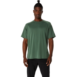 ACTIBREEZE JACQUARD KNIT SHORT SLEEVE TOP | Serpentine Green | T-Shirts &  Tops | ASICS