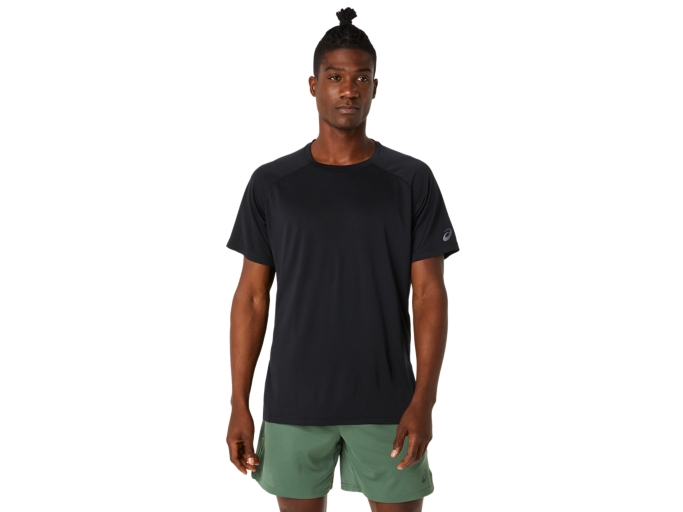 Men's VENTED MESH KNIT SHORT SLEEVED TOP | Performance Black | Short ...