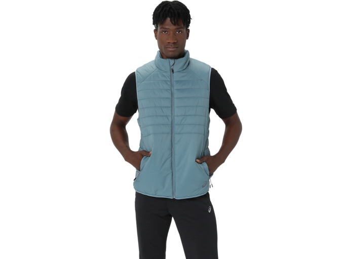 MEN'S PERFORMANCE INSULATED VEST 2.0 | Foggy Teal/Safety Yellow | Jackets &  Outerwear | ASICS