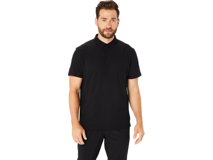 ASICS SPIRAL EMBROIDERY POLO-SHIRTS | Men | PERFORMANCE BLACK