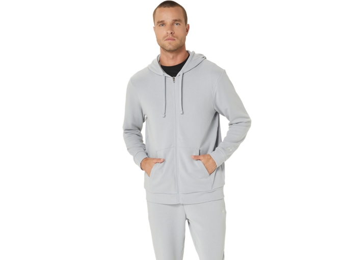 SWEAT FULL ZIP HOODIE | Piedmont Grey | Hoodies & Sweatshirts | ASICS