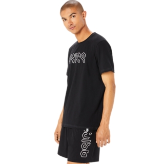 Image 3 of 7 of Men's Performance Black ASICS HEX GRAPHIC COTTON BLEND SHORT SLEEVED TEE Mens Short Sleeved Tops