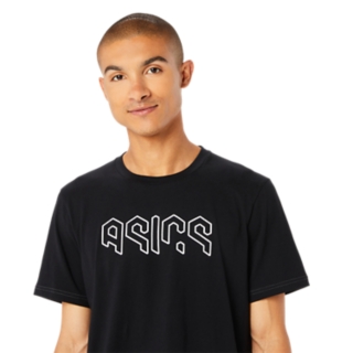 Image 4 of 7 of Men's Performance Black ASICS HEX GRAPHIC COTTON BLEND SHORT SLEEVED TEE Mens Short Sleeved Tops