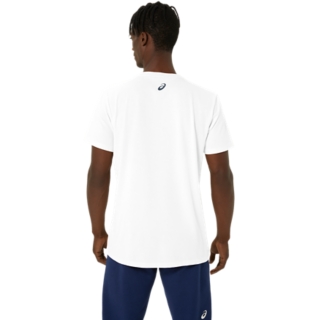 ASICS CHEST LOGO SS TEE Men Brilliant White French Blue Herren Oberteile mit kurzen Armeln ASICS DE