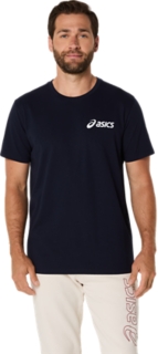 Alternative image view of ASICS CHEST LOGO SS TEE, Midnight/Brilliant White