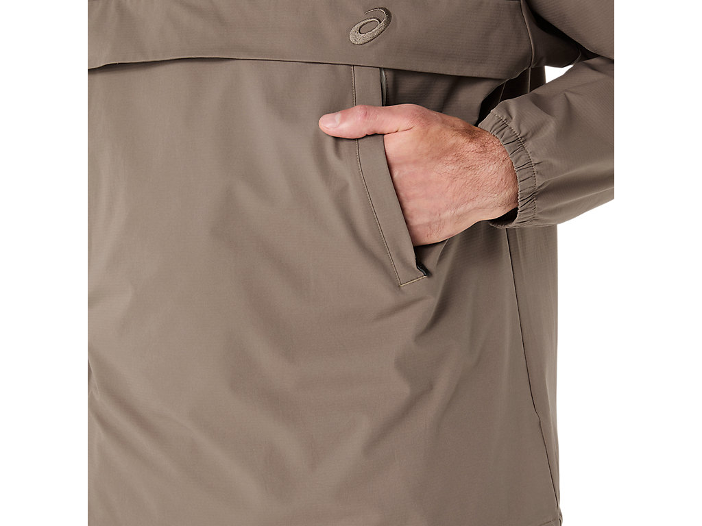 DOUBLE WEAVE RELAXED PULL OVER JACKET | Taupe Grey | Jackets DOUBLE WEAVE RELAXED PULL OVER JACKET | Taupe Grey | Jackets