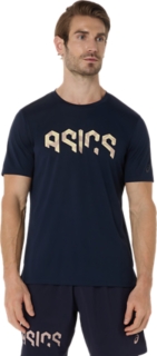 Alternative image view of ASICS HEX GRAPHIC TEE,  MIDNIGHT/OYSTER WHITE