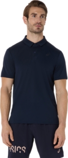 Alternative image view of ASICS HEX GRAPHIC POLO-SHIRT,  MIDNIGHT/FAWN