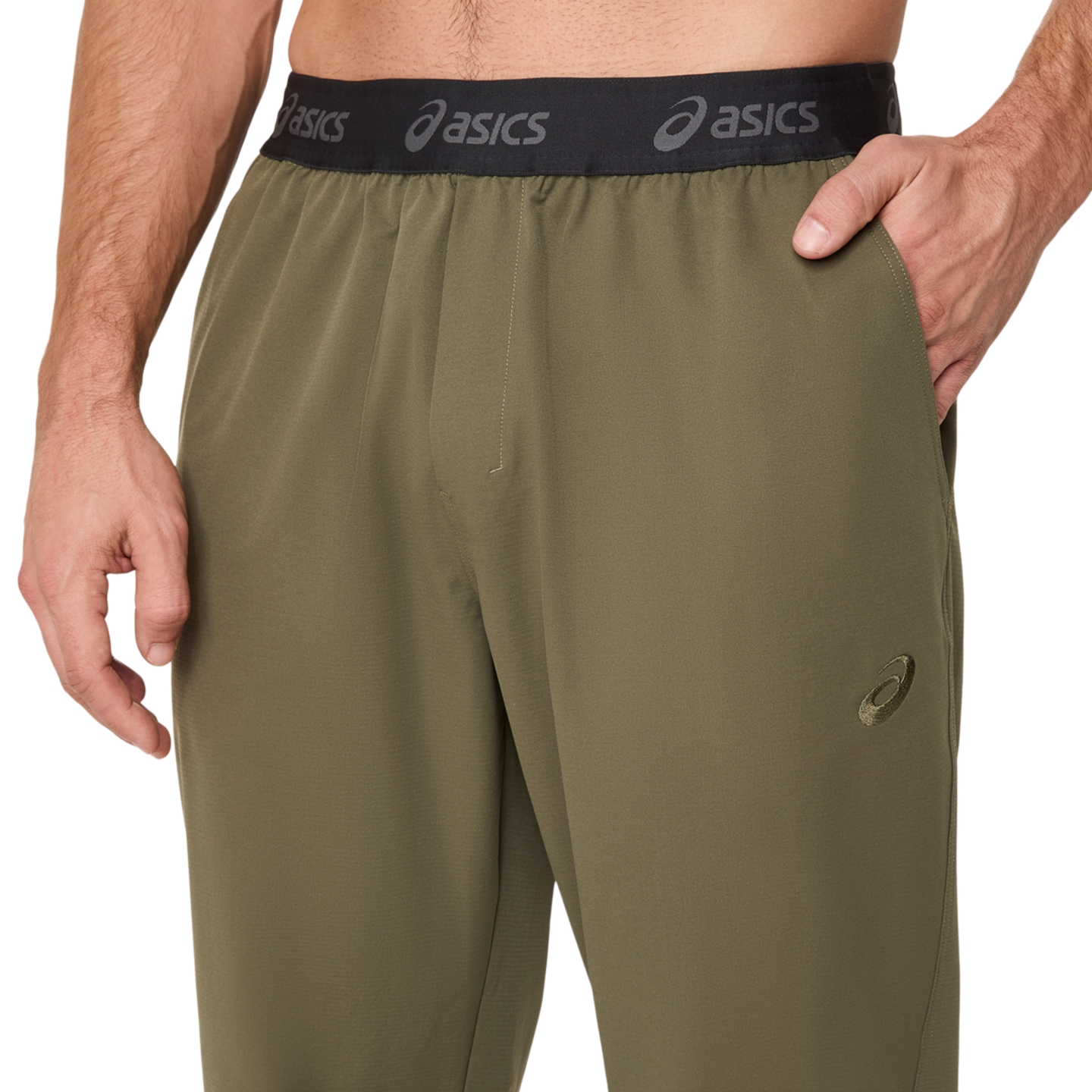 Мужские брюки ASICS Double Weave Pant, цвет: Зелёный — фото 2