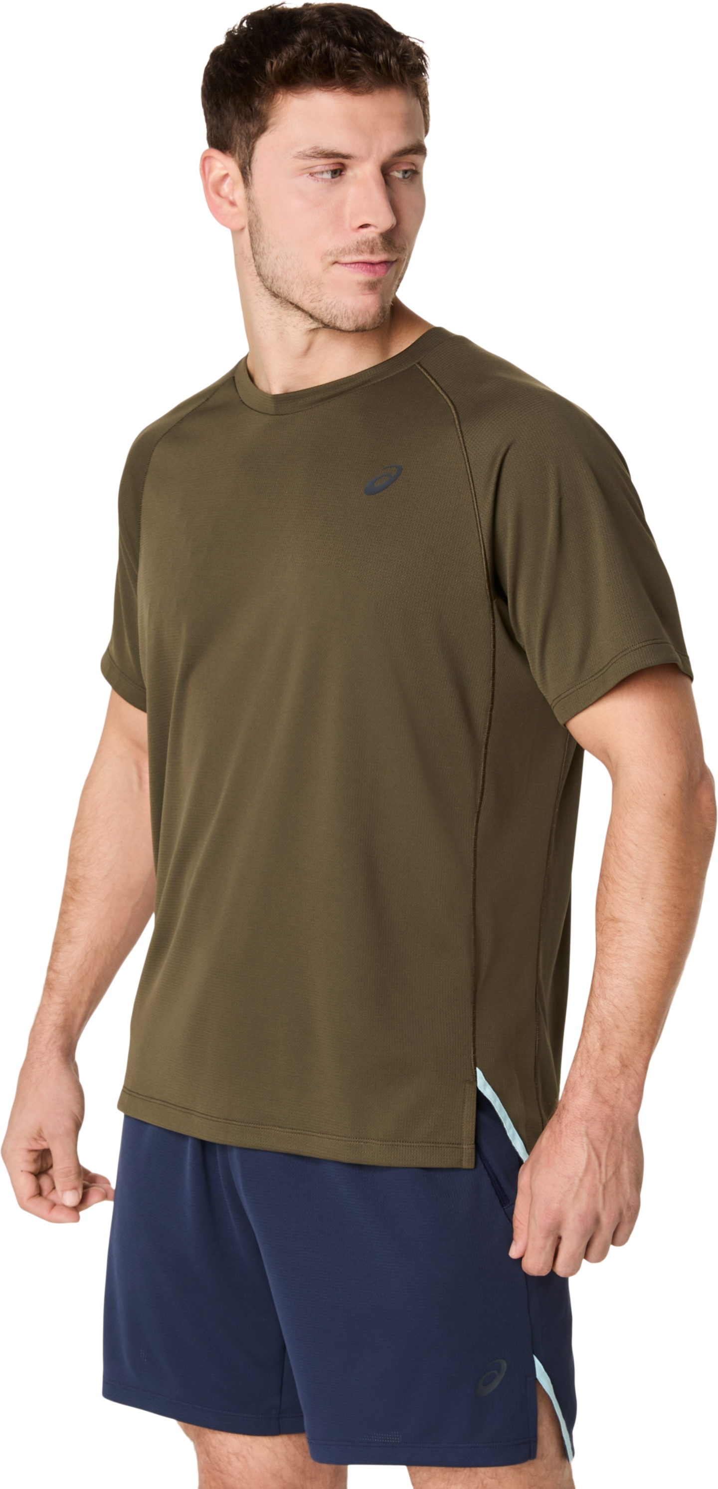 Мужской топ ASICS Actibreeze Panel Jacquard Short Sleeve Top, цвет: Коричневый каменный — фото 2